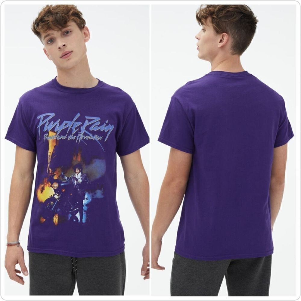 Unisex Prince Purple Rain Graphic Cotton Tee M